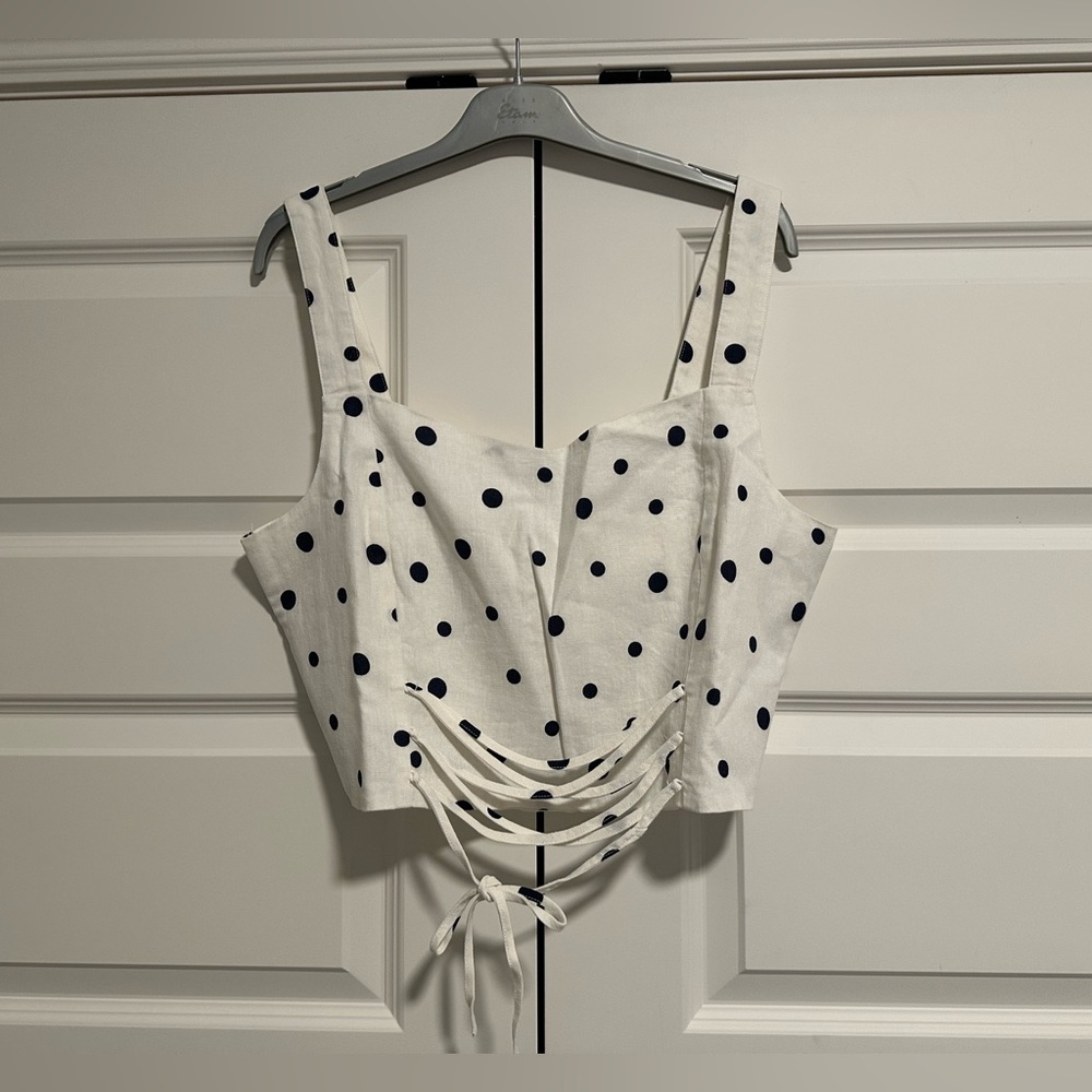 NWT Versona Too Cute Tank White with Dots Size XXL